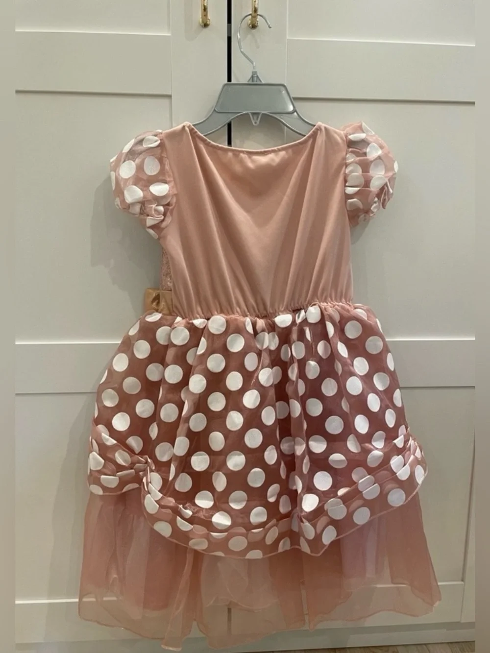 Disney Minnie Mouse Dress Girls Halloween Costume Rose Gold (Size:5/6)